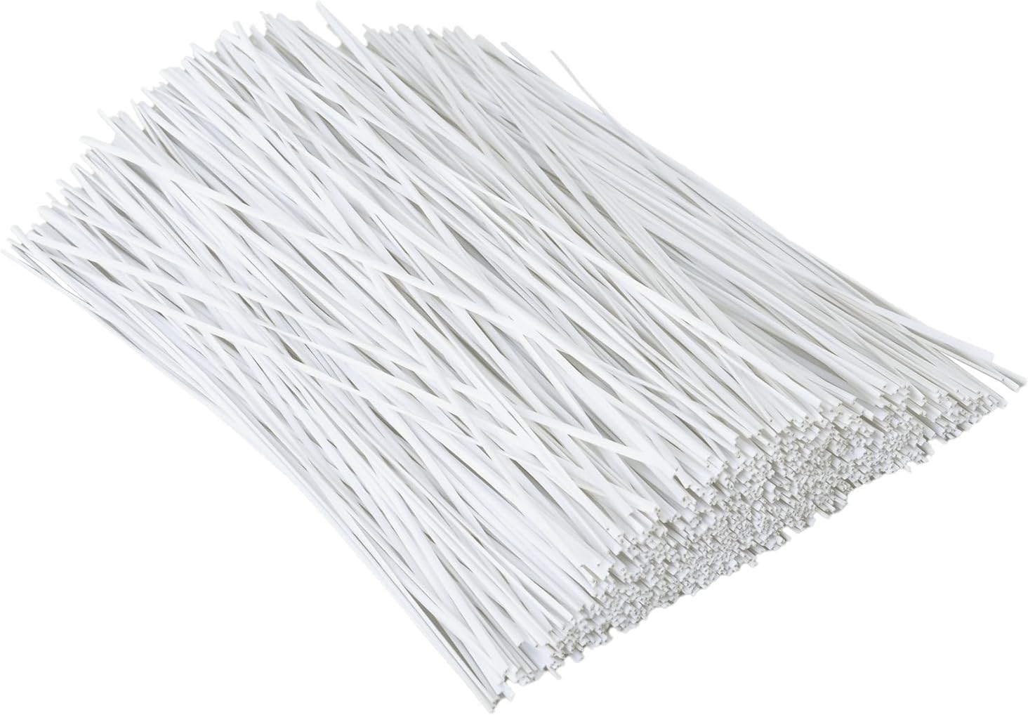 1000 pcs 8 inch White Cable Twist Ties Plastic Twist Ties with Rugged Metal Innercores Reusable Fastening Cable Cord Wire Ties
