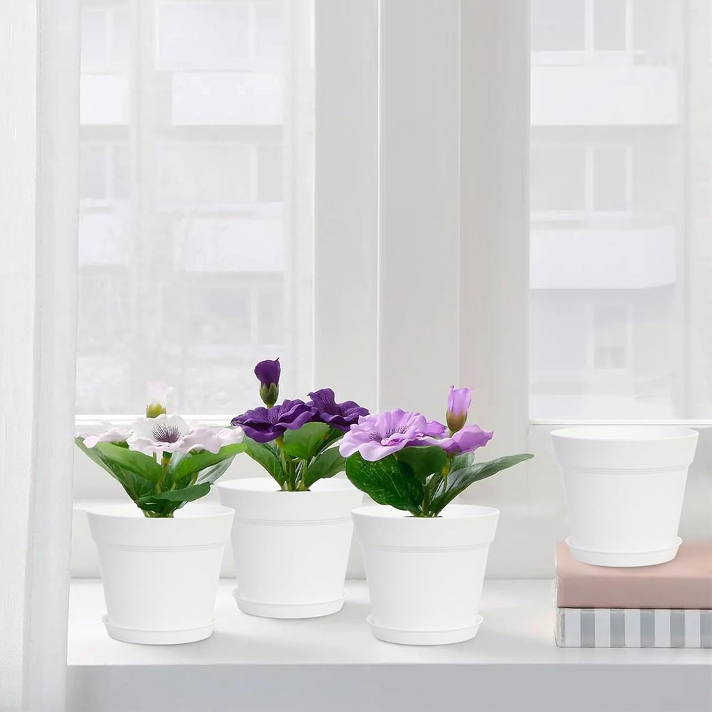 GARDIFE 20 Pack 6 inch Plant pots, planters for Indoor Plants, Flower pots, White