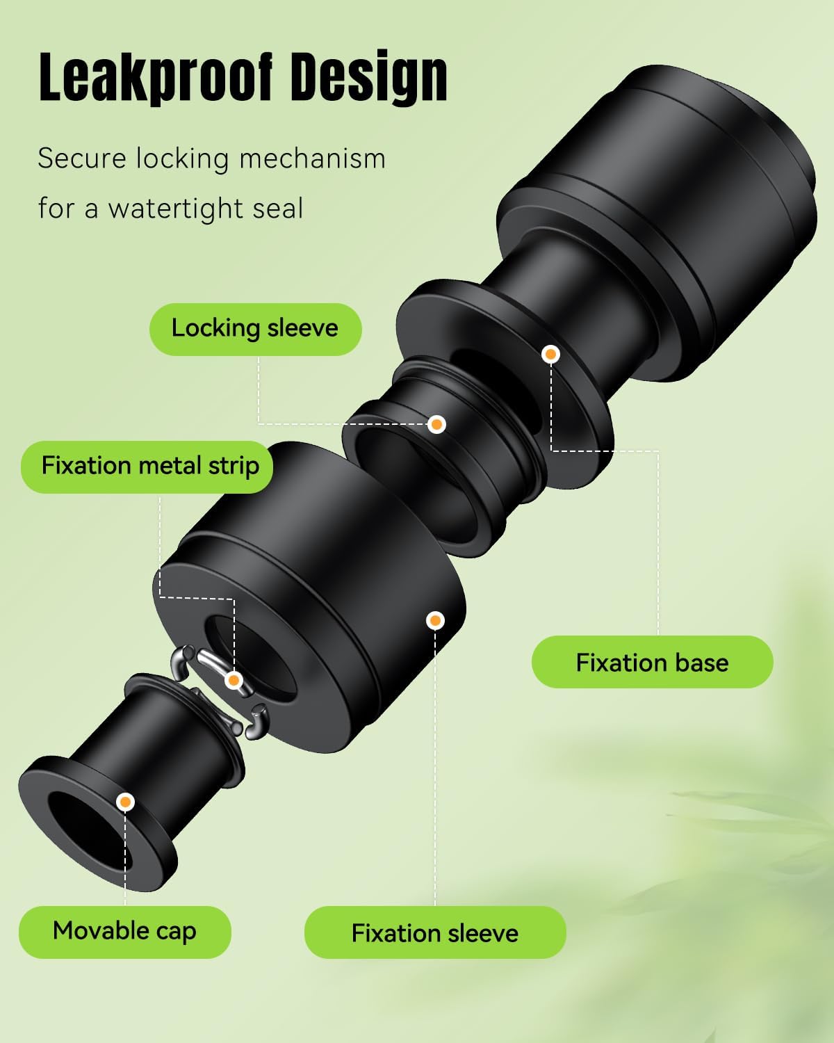 Pawfly 15 Pcs Quick Connect 1/4" Drip Irrigation Coupling Connectors for 1/4 Inch Irrigation Tubing, Anti-Leak Drip Irrigation Parts, Push-to-Fit 2-Way Coupling Fittings, Universal Straight Fittings