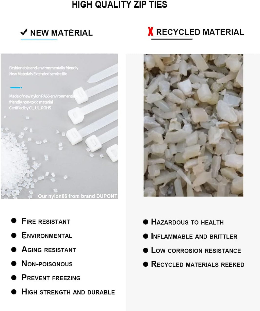 HS Nylon Wire Ties Green Zip Ties 1000 Pieces 18 Lbs Garden Fence Cable Ties 4 Inch,Outdoor Purpose