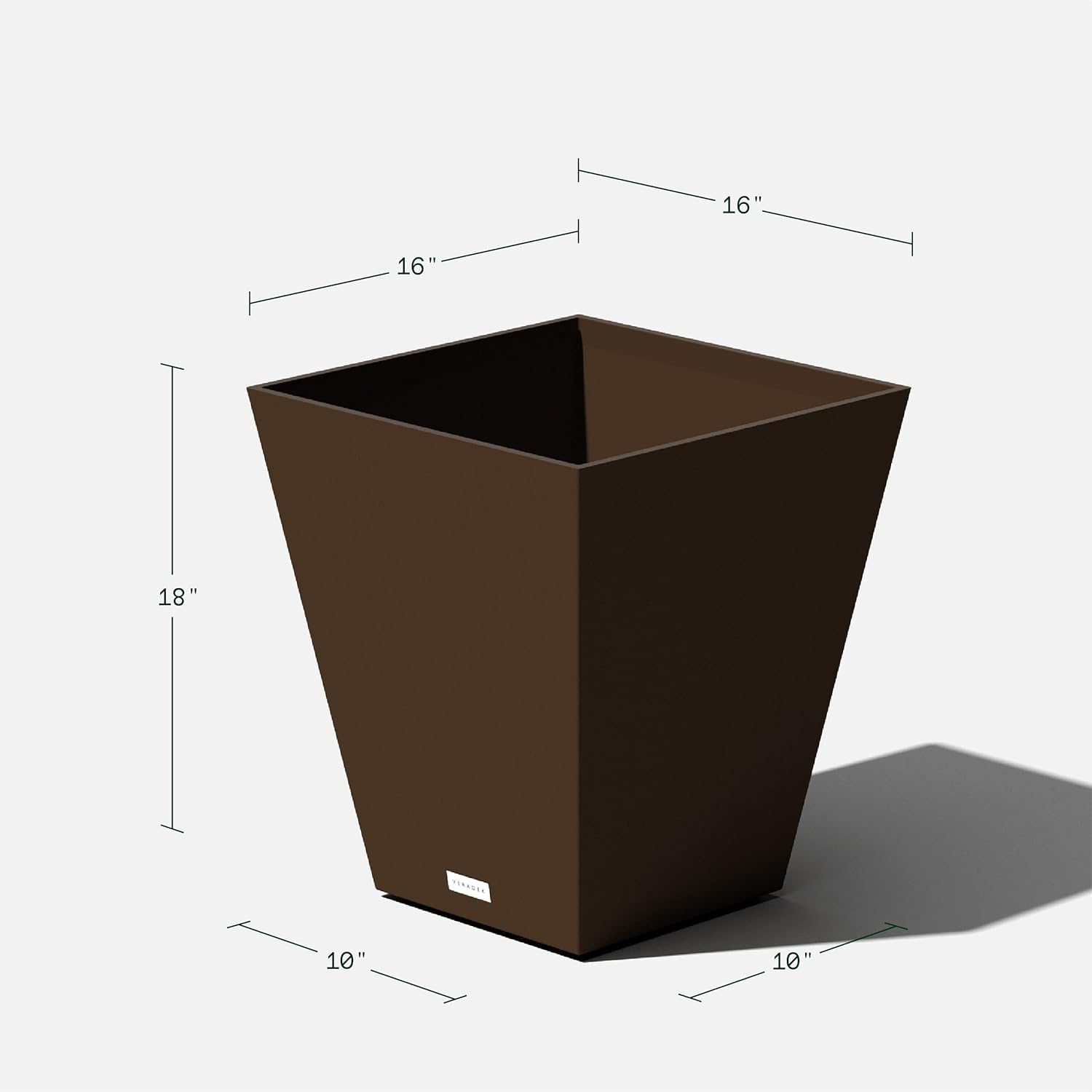 Veradek Pure Series Nobleton Plastic Planter - Large Pots for Indoor or Outdoor Porch/Patio | Durable All-Weather Use with Drainage Holes | Modern Planter Décor for Flowers, Shrubs, Trees