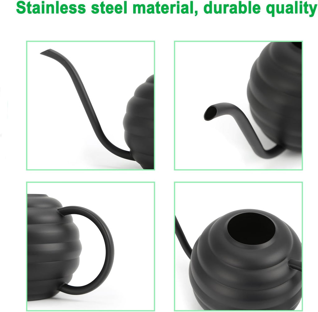 Plant Watering Bottle, 400ml/14oz, Retro Style Watering Can, Frosted (Black)