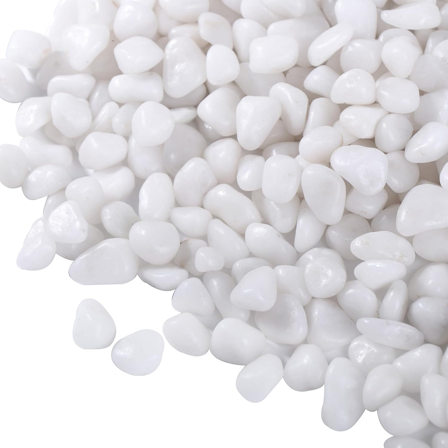10 LB White Pebbles for Plants, 3/8 inch White Rocks for Vases Landscaping, Small Decorative Stones for Indoor Outdoor, Polished