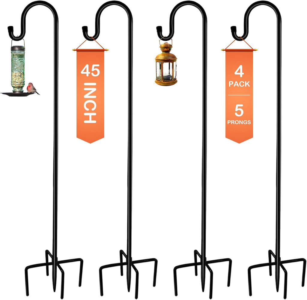 Ottsuls Shepherd-Hooks Adjustable for Bird-Feeder Lantern Plant-Hook Garden-Stake - Plant Stand Hanger for Outdoor Flower Basket, Bird Feeder Hanger Weddings Decor