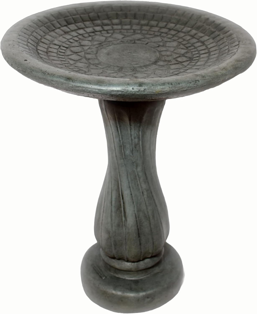Spiral Birdbath- 29in Tall- Indigo