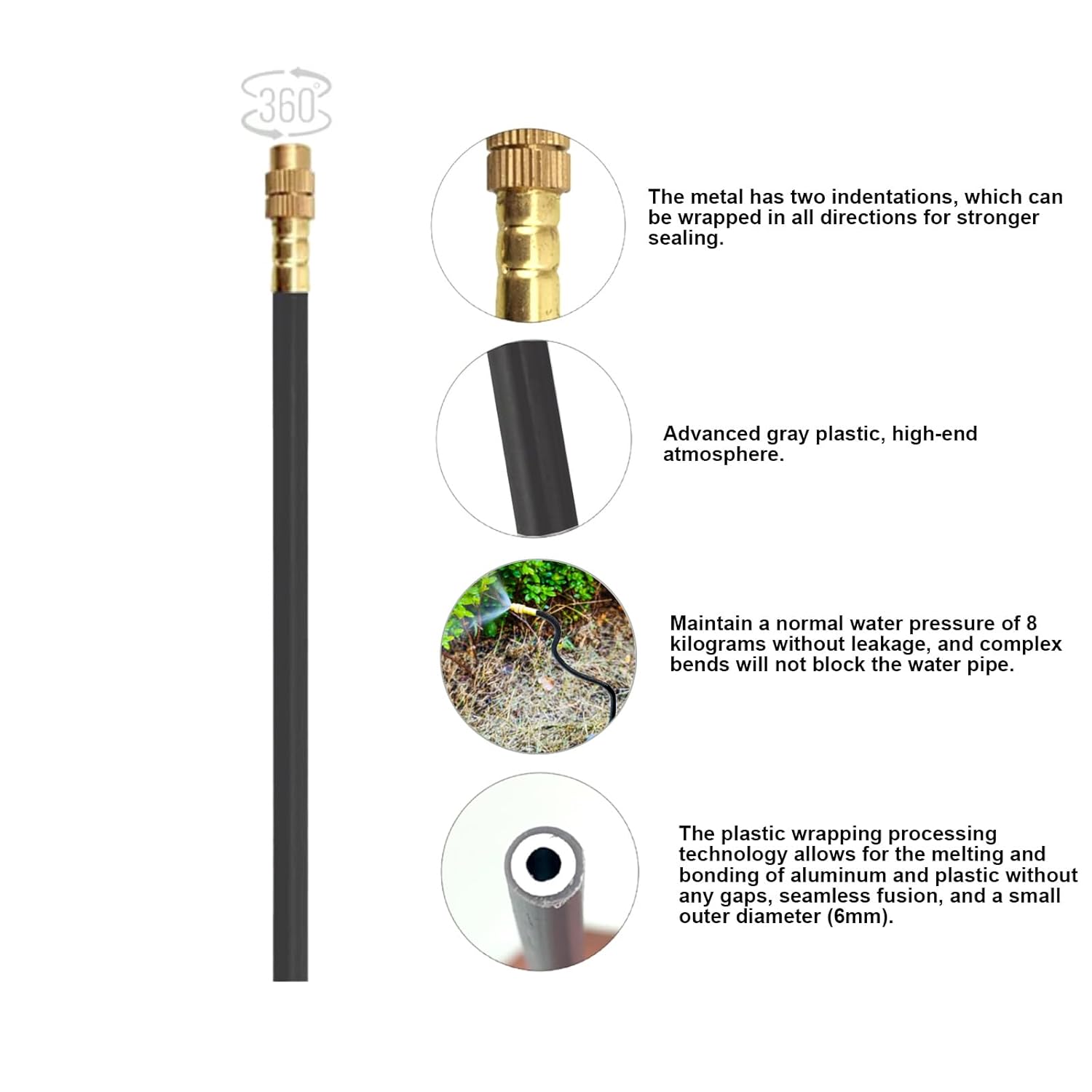 New drip Irrigation kit, Automatic Garden Watering System, Quick Connector and 360-degree Bending Dropper atomizing Copper Nozzle, Garden Plant Lawn Courtyard Watering System. (Timer)