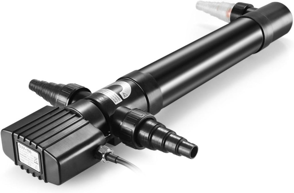 Flexzion Pond UV Lights for Outdoor Ponds - 55W XL Light, 13209 Capacity, 5000L/H UV Pond Clarifier for Outdoor Ponds, Clears Water in Days (CUV-155)