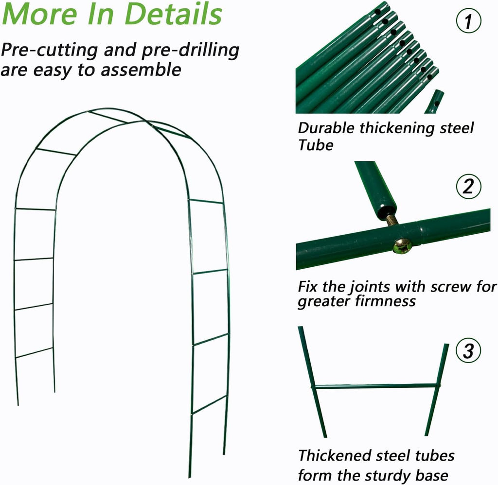 100% Metal Garden Arch Trellis for Climbing Plants Outdoor, Assemble Freely 2 Sizes,Pumpkin Archway Outdoor Garden Arbors and Arches for Wedding Party Decoration