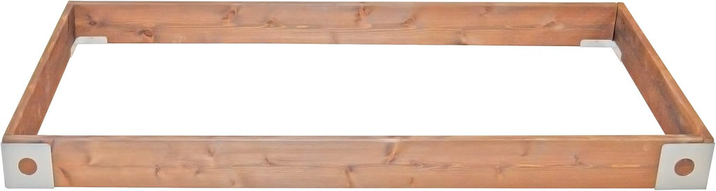 Red Cedar Wood Raised Vegetable Garden Bed - Amish Made in USA (5.5" Raised Bed with Decorative Corners, Cedar Stain)