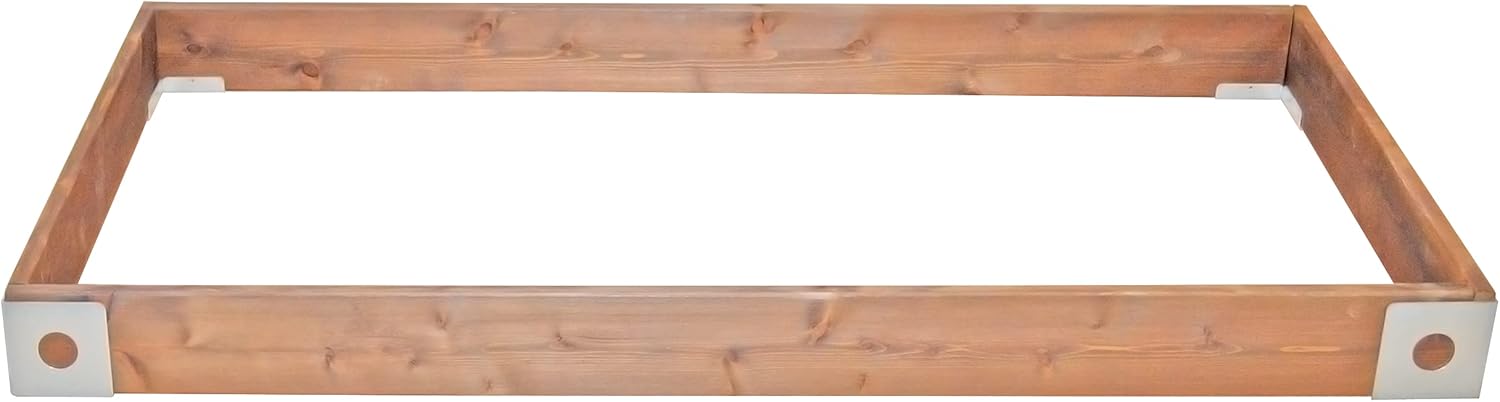 Red Cedar Wood Raised Vegetable Garden Bed - Amish Made in USA (5.5" Raised Bed with Decorative Corners, Cedar Stain)