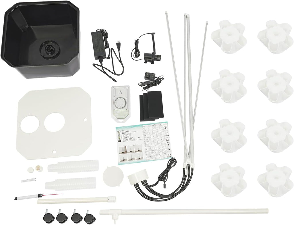 Hydroponic Tower, Vertical Planter Tower, 40 Planting Holes Water Planting Growing System Kit, Hydroponics Growing System Container with LED Grow Light for Herbs, Fruits and Vegetables