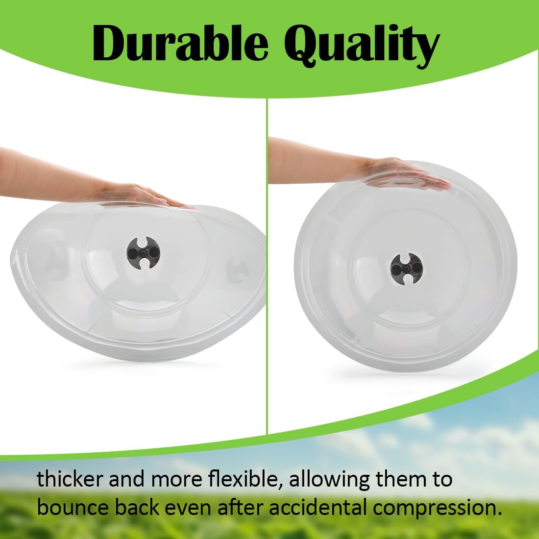 13 Inch Humidity Domes Garden Cloches for Plant Protection, Protectors from Animals, Garden Clear Plant Cover with Ventilation Holes 5 Pack