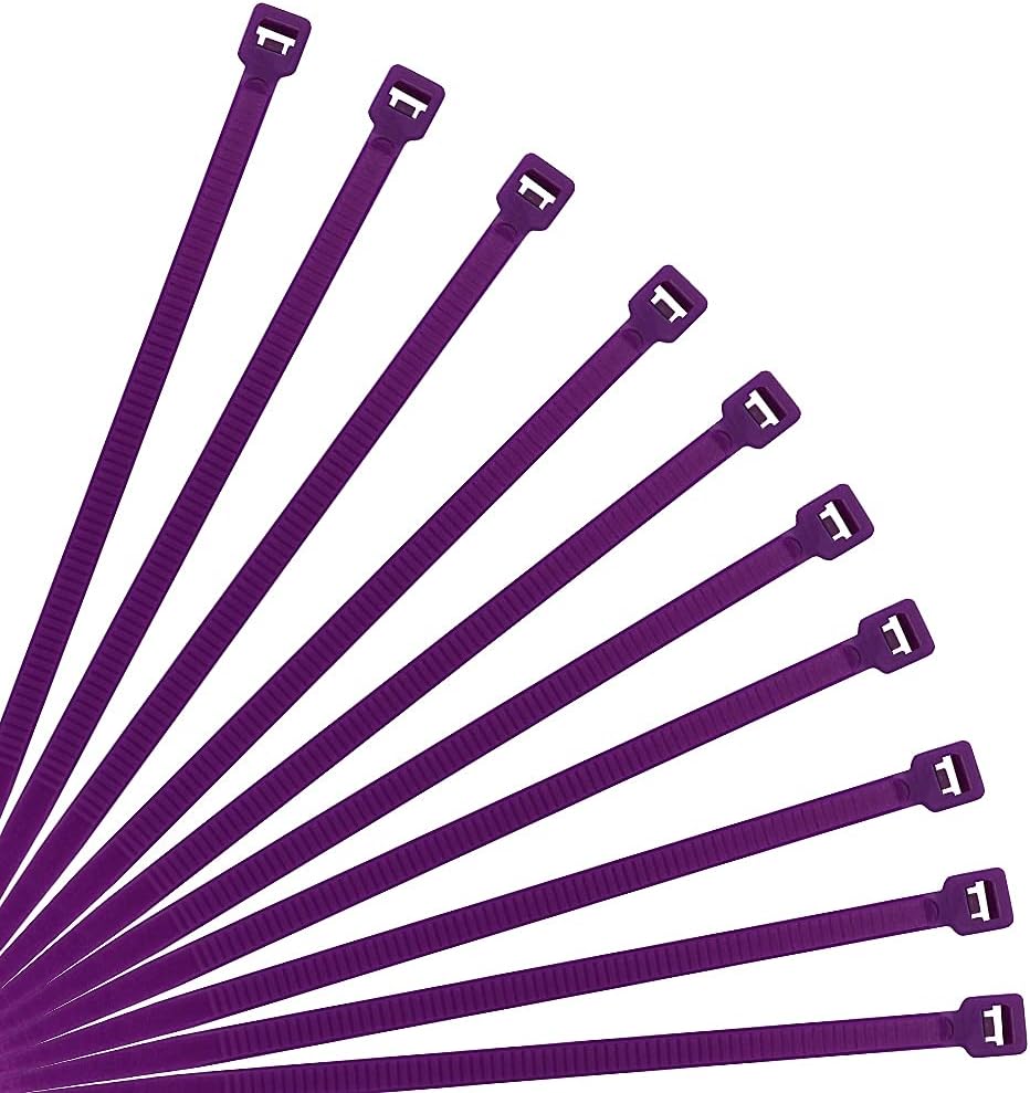 XINGO Cable Zip Ties (500 Pack), 40 Pounds Tensile Strength-Heavy Duty, Ultra Strong Durable Zipties, Self-Locking UV Resistant Nylon Plastic Wire Ties for indoor and outdoor (12 Inch, Purple)