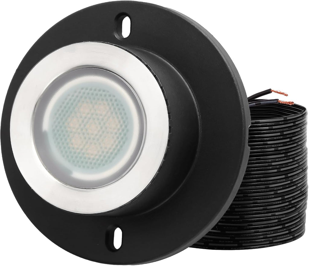 HIBOITEC Pond Lights 3W LED IP68 Waterproof Underwater Lights with UL Cord Day White 4000K Low Voltage Landscape Lighting for Fountain Pool Compatible 12-24V AC/DC 1Pack