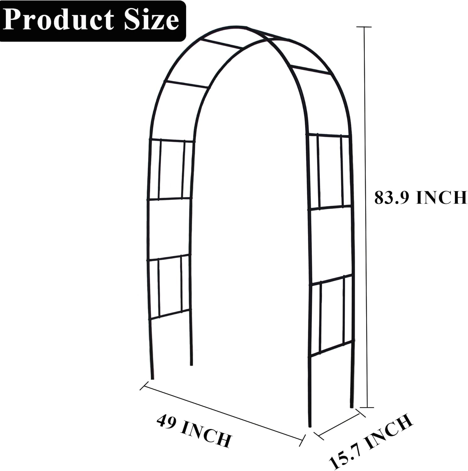Metal Pergola Arbor Trellis, 7 Feet High x 4 Feet Wide, Garden Arch for Various Climbing Plant Wedding Garden Lawn Backyard Arch Bridal Party Decoration Arbor