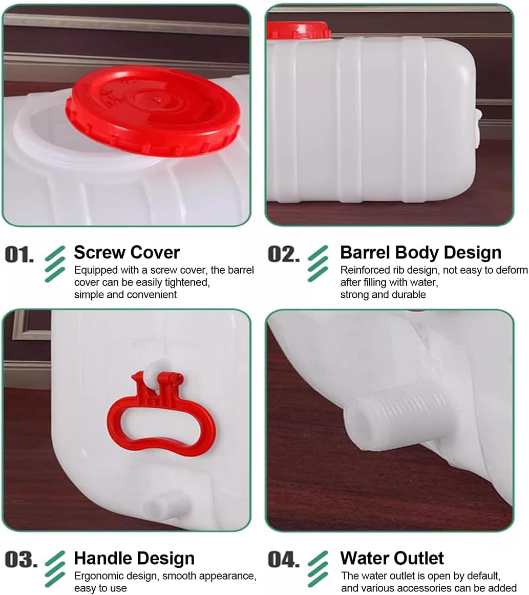 Plastic Water Tank 25L/35L/50L/80L/110L/200L Water Container，Rain Water Tank，Food-Grade Rectangular Thickened Water Tower with Faucet for Household Water Storage(Size:25L)