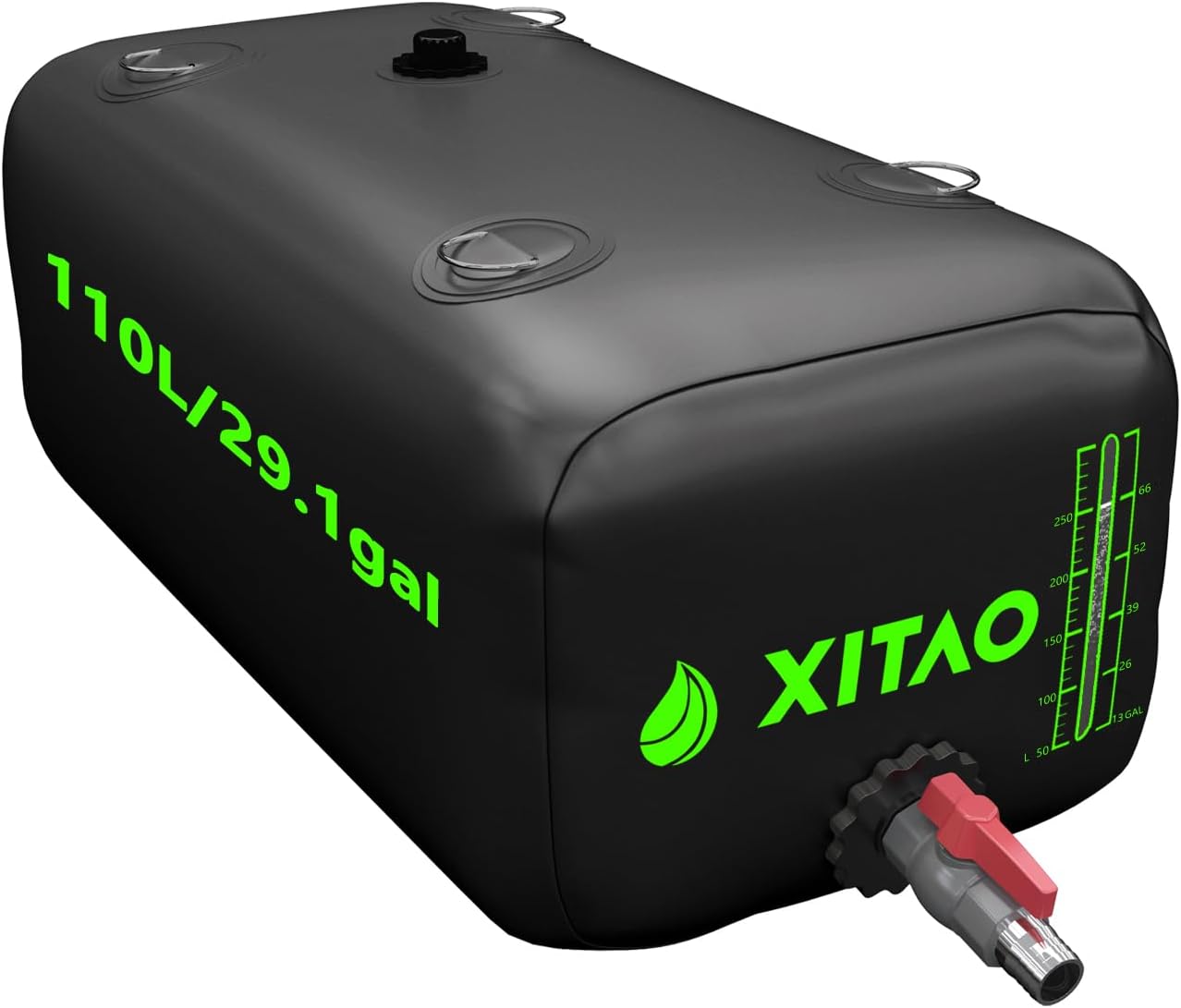 XITAO 29Gal Water Storage Bladder w/Water Level Indicator, Large Capacity Foldable Water Storage Containers, Portable Emergency Water Tank Water Bag for RVs, Fire Prevention, Irrigation