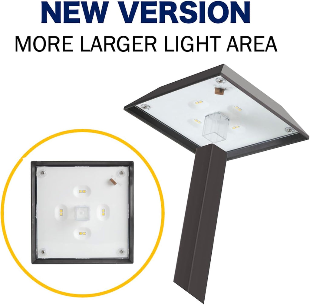 Bobcat Solar Landscape Pathway Lights Super Bright with 2-in-1 Warm White and Daylight Modes, Solar Lights for Outdoor Path, Sidewalk, Driveway, or Walk Way, Dark Brown(4 Pack)