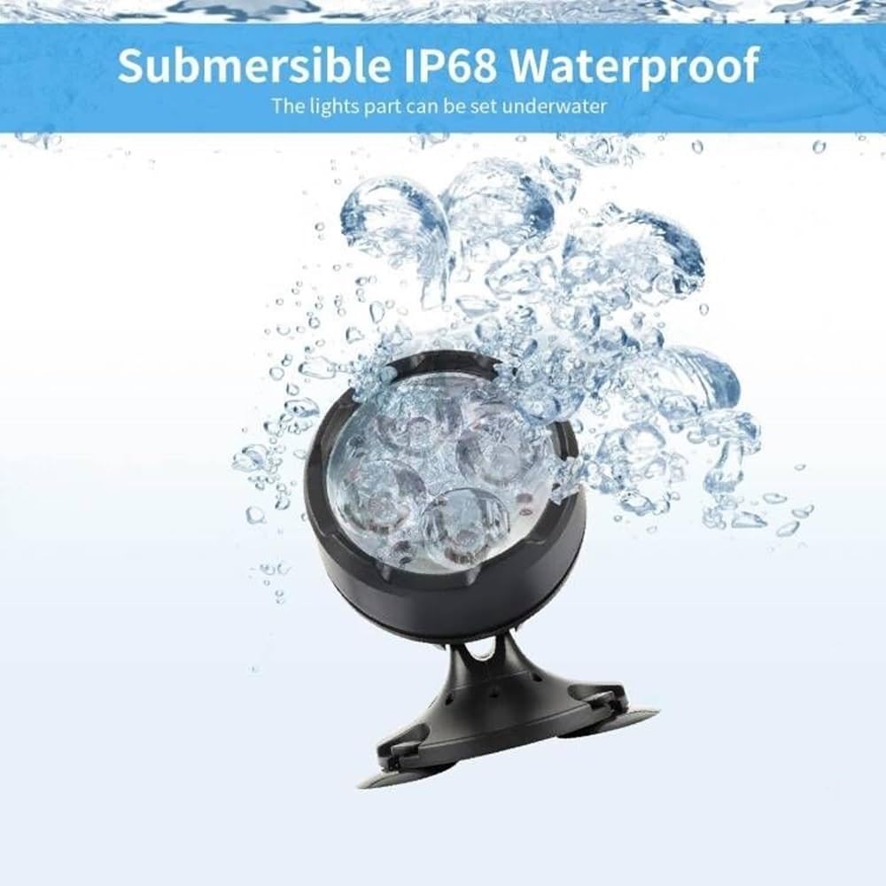 Pond Lights with Timer Color Changing Outdoor Spotlights Underwater Fountain Light Dimmable IP68 Waterproof Submersible LED Landscape Lighting with Spiked Stand (Set of 4)