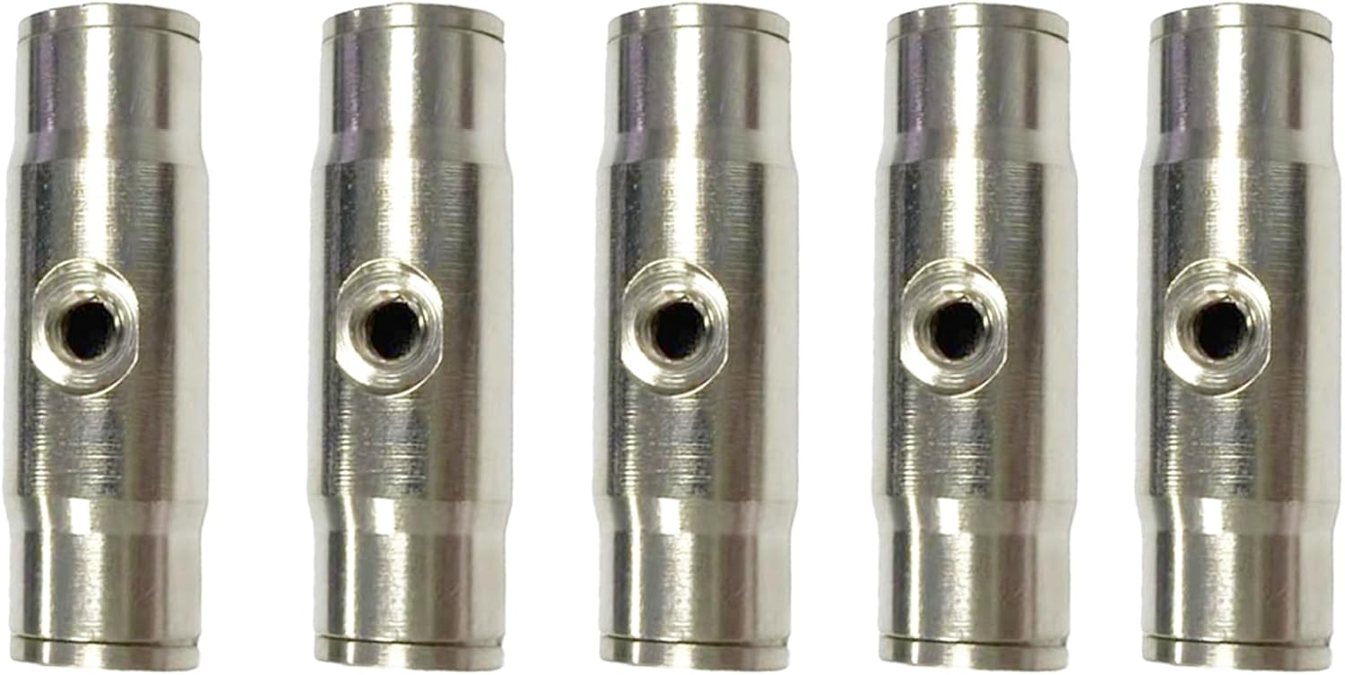 Slip Connectors for High Pressure Misting System, 3/8" Brass Misting Nozzle Connectors, Push to Connect Fittings for 3/16" Threaded Mister Nozzles 5 pcs