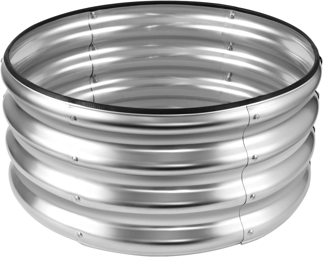 JERIA Raised Garden Bed,Galvanized Raised 2×2×1ft Planter Boxes Outdoor with Easy Assembly, Round Garden Bed for Vegetables, Fruits, Flowers