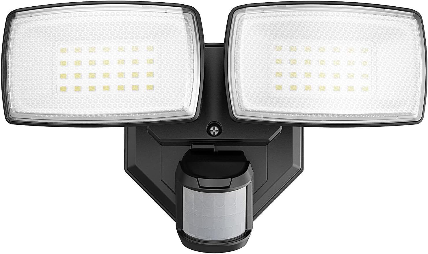 Onforu 32W 2 Head Motion Sensor Outdoor Lights, 3200LM 6500K LED Security Light, Dusk to Dawn, Motion Detector Light for Outside, IP65 Waterproof Flood Lights for Garage, Yard(Black)