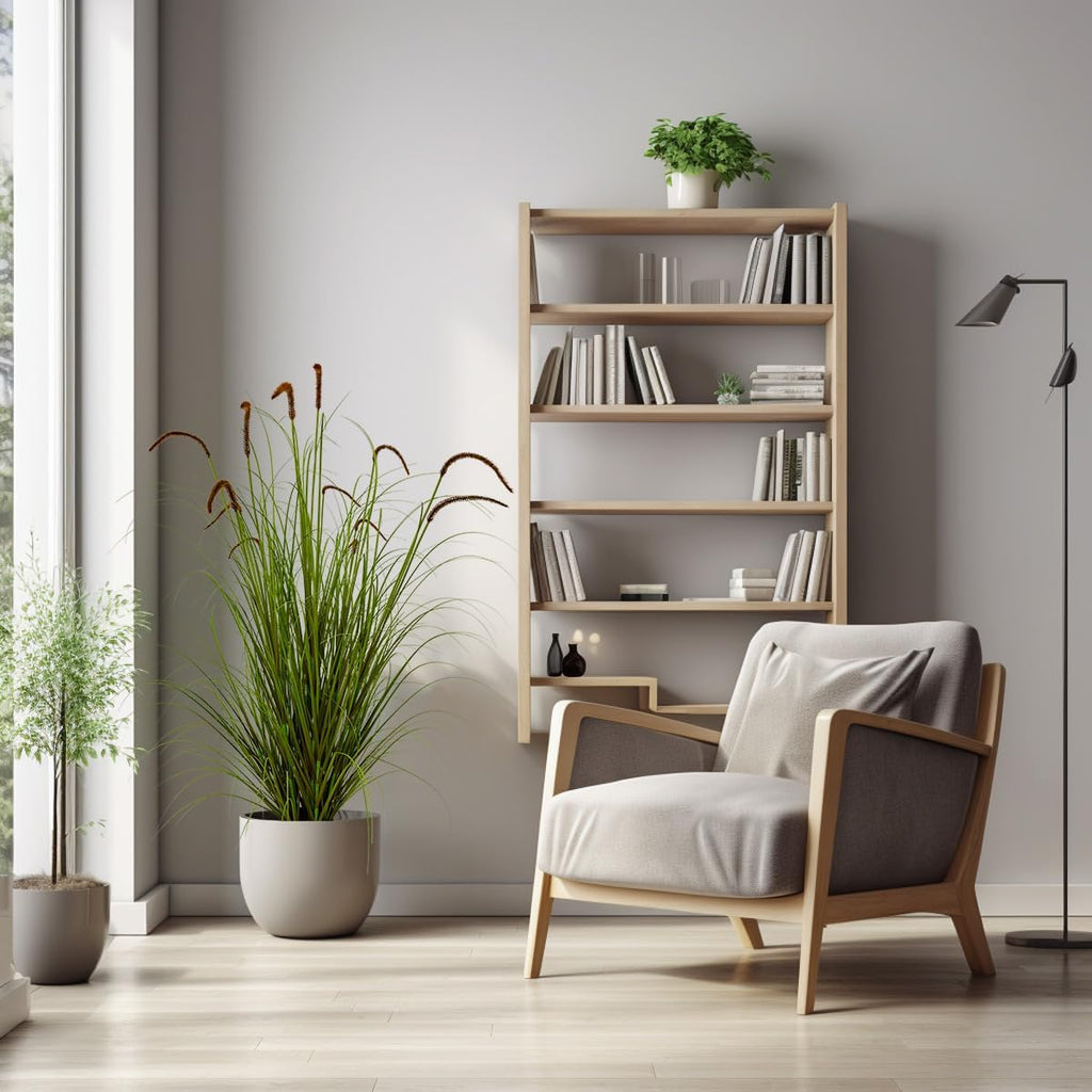 Artificial Plant 5ft(1pack) Tall Artificial Grass Plant,Faux Plants Indoor Home Decorative Artificial Plants & Flowers in Pot Fake Plant, House Plant Indoor