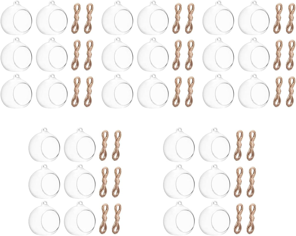 2.36"/ 6cm Hanging Tealight Candle Holder Glass Globes Air Plant Orb Glass Candlestick Lights Terrariums Candles Terrarium Vase Containers Home Decor Indoor Outdoor Garden DIY Gifts (30)