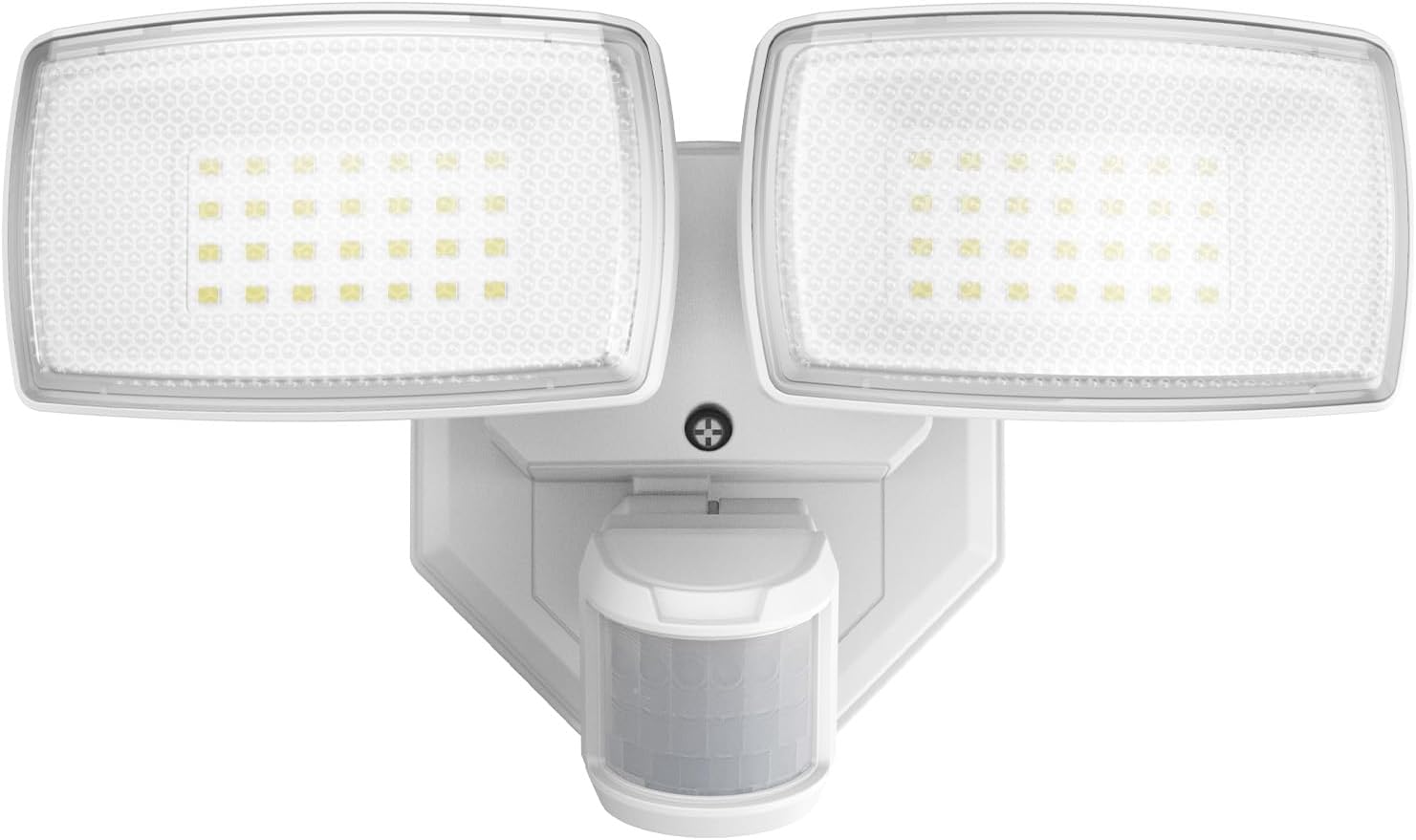 Onforu 32W 2 Head Motion Sensor Outdoor Lights, 3200LM 6500K LED Security Light, Dusk to Dawn, Motion Detector Light for Outside, IP65 Waterproof Flood Lights for Garage, Yard(White)