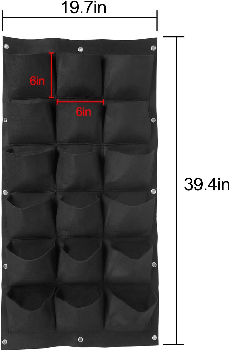 ZOENHOU 2 Pack Total 36 Roomy Pockets Vertical Garden Planter, Wall-Hanging Flower Pot Bags, Felt Wall Mount Balcony Planter Pouch for Herbs, Succulent, Flowers and Vegetables