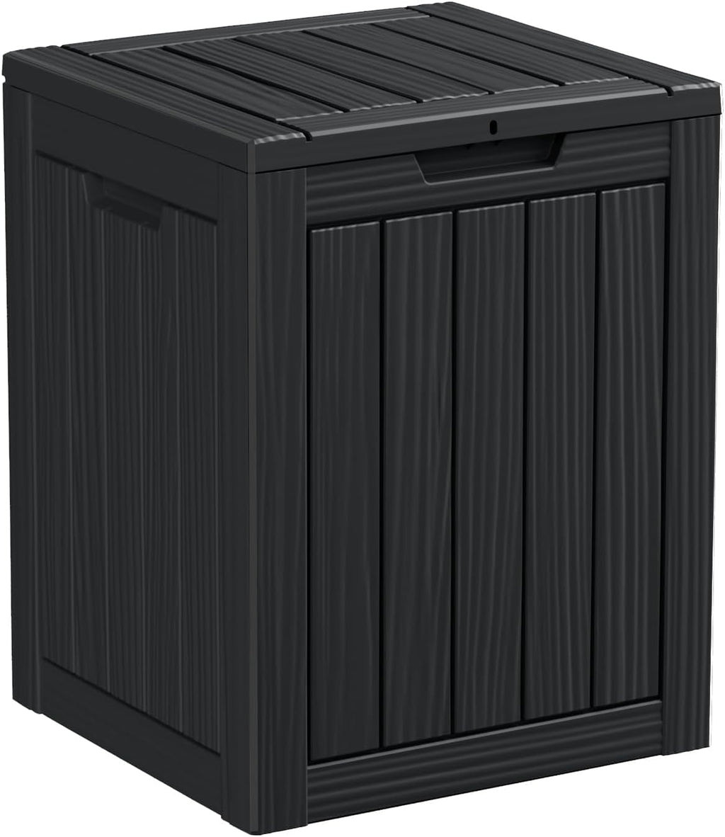 DRATO Deck Boxes, 31 Gallon Outdoor Storage Box for Patio Cushion, Sports Equipment, Garden Tools, Waterproof and UV Resistant, Lockable (Black)