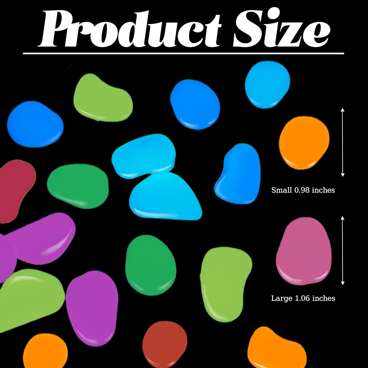 3.5LB 25-27mm Glowing Rocks Luminous Pebbles Glow in The Dark Rocks Luminous Stones for Driveway Walkway Potted Plants Fish Tank