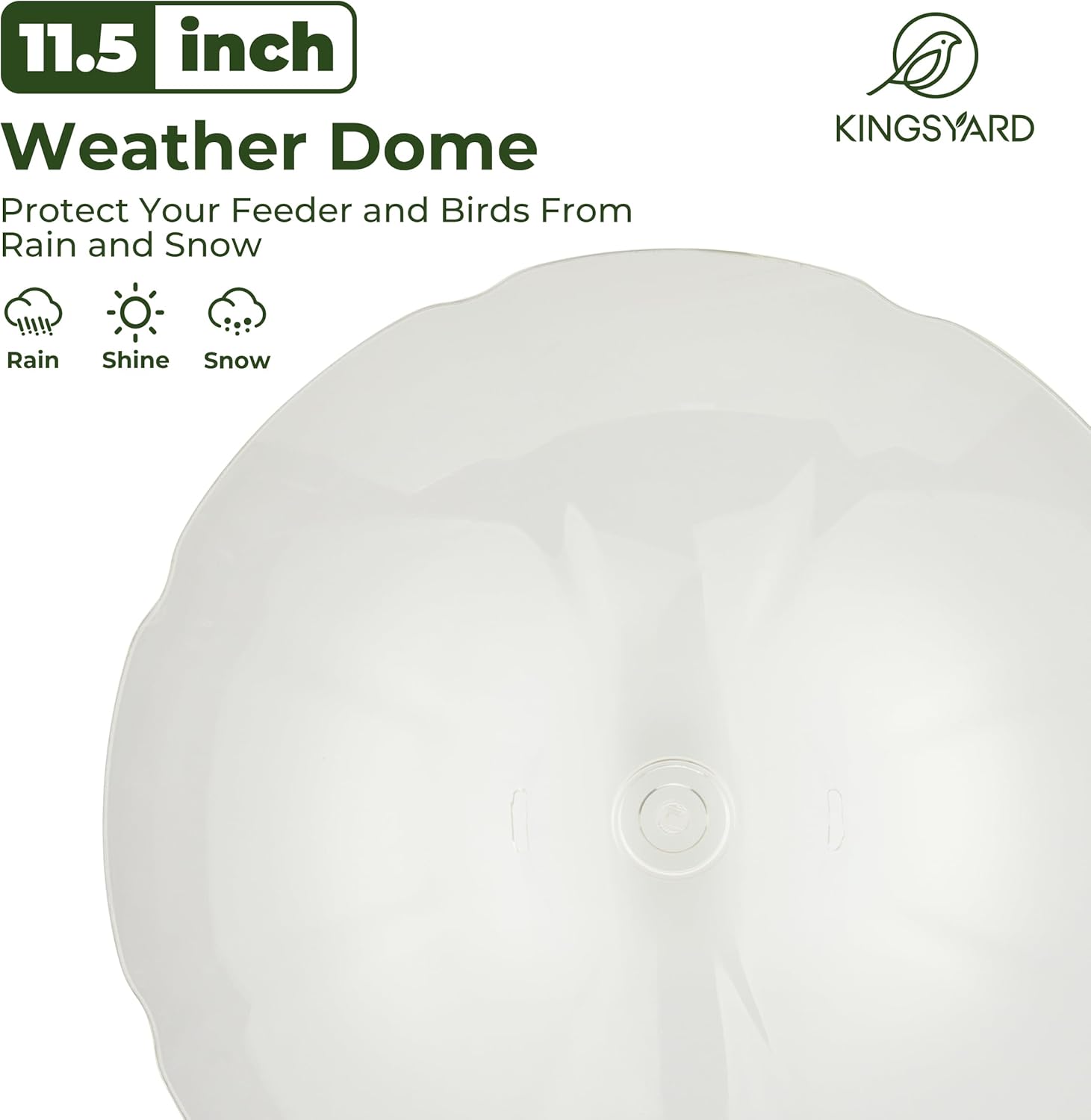 Kingsyard Metal Bird Feeders for Outdoors Hanging, Wild Bird Feeder for Finch Cardinal, Large Tray and Rainproof Dome, 2 lbs Seeds Capacity (Drak Green)