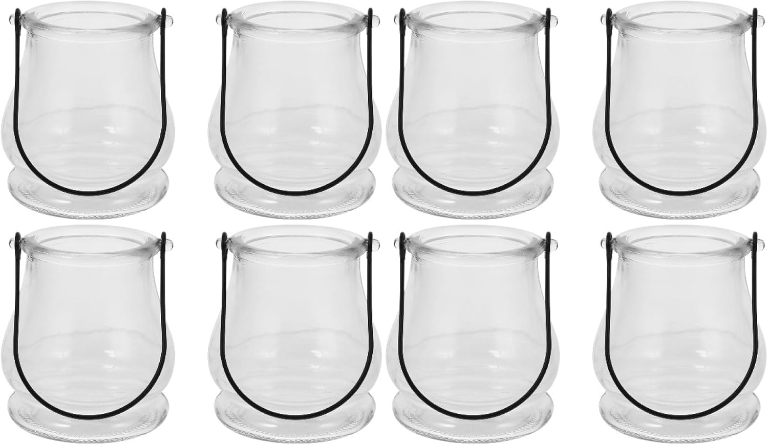 8PCS Hanging Glass Candle Holder: Hanging Glass Vase Air Plant Succulent Vase Hanger Plant Terrariums Orbs Air s for Party Wedding Centerpiece