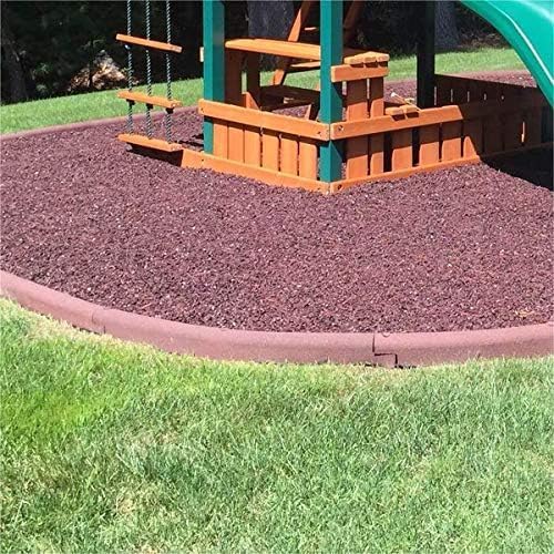 Playsafer 4' Flexible Interlocking Rubber Edging for Playgrounds (Terra Cotta, 3 Pack)