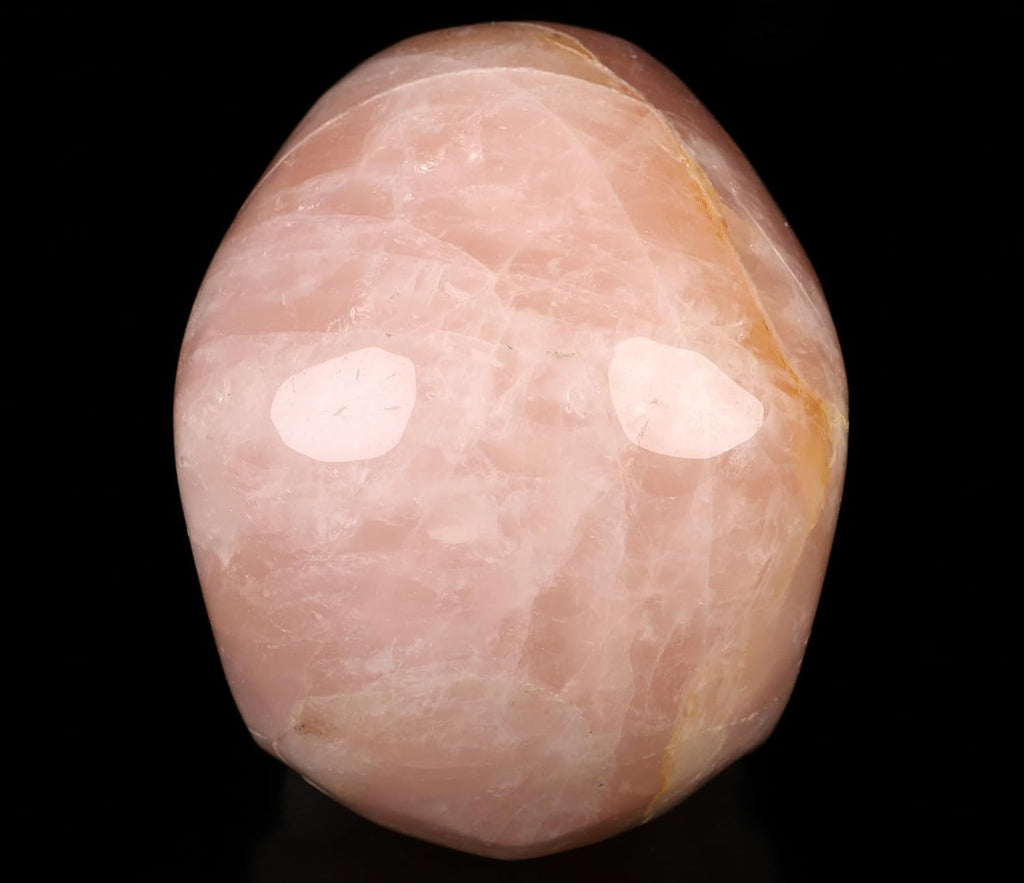 Skullis 5.0" Rose Quartz Hand Carved Crystal Skull, Super Realistic, Crystal Healing, Hand Carved Gemstone Fine Art Sculpture, Reiki Healing Stone Statue.2834