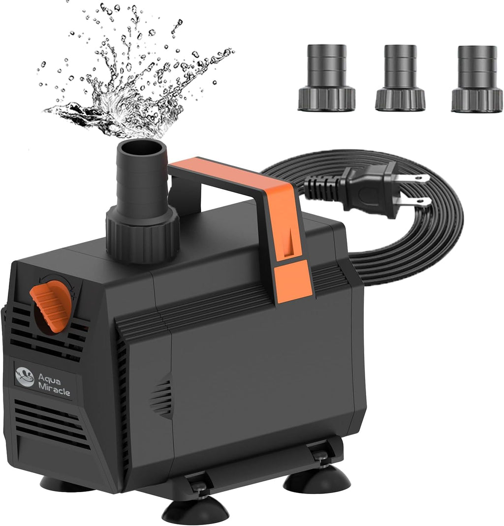 AquaMiracle 1050GPH Aquarium Water Pumps (4000L/H, 55W) Fountain Pump Pond Pump Submersible Water Pump with Flow Control for Fountain, Waterfall, Statuary, Filtration, Water feature, Hydroponics