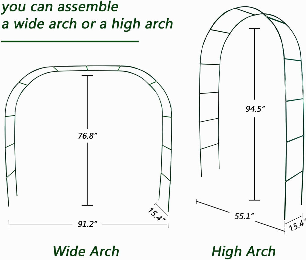 100% Metal Garden Arch Trellis for Climbing Plants Outdoor, Assemble Freely 2 Sizes,Pumpkin Archway Outdoor Garden Arbors and Arches for Wedding Party Decoration
