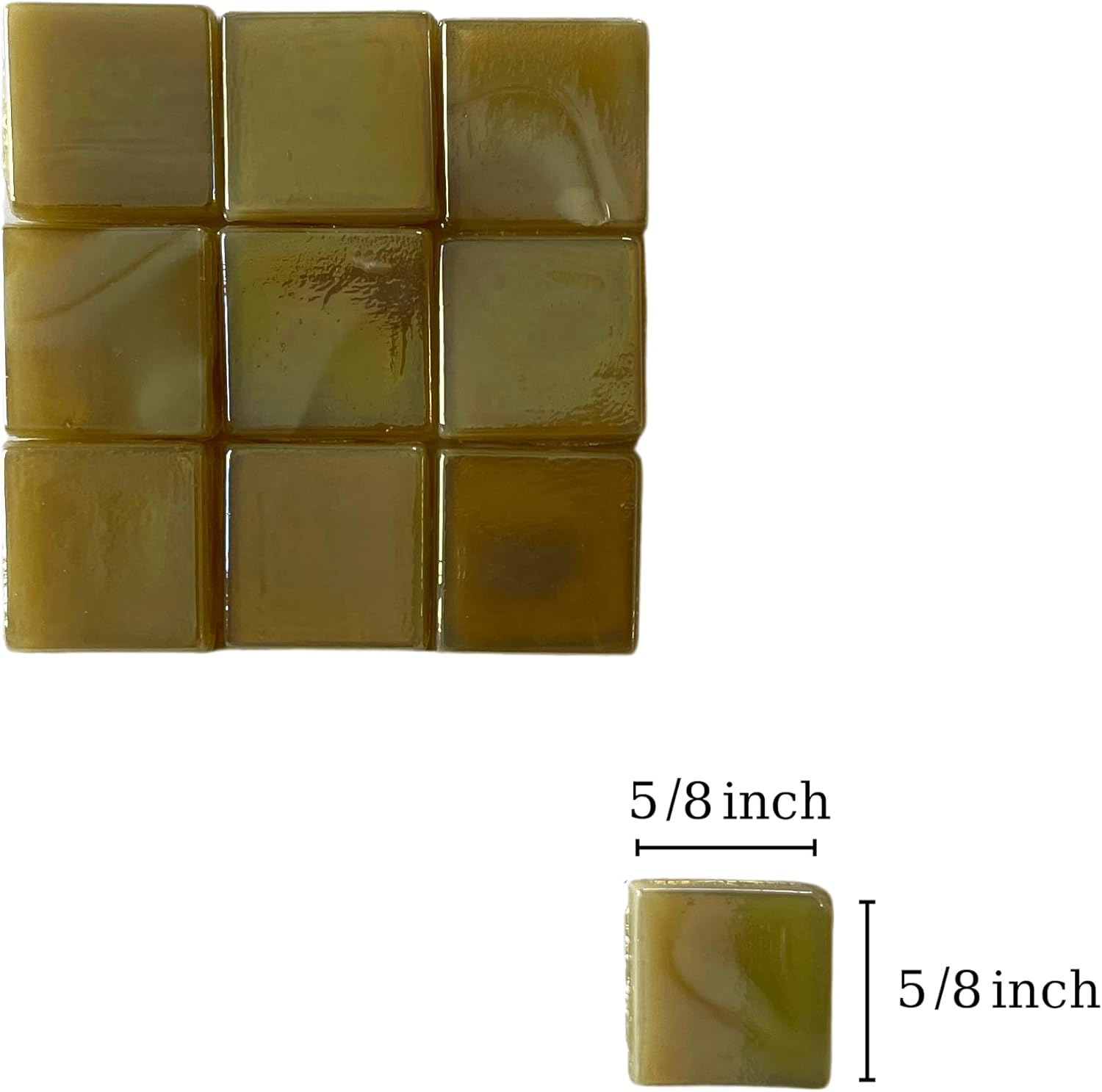 Smeinink Iridescent Mosaic Tiles - 1.1 lb Single Mosaic Pieces for Crafts, Glass and Stained Glass DIY, 34 Colors (WJ34-3)