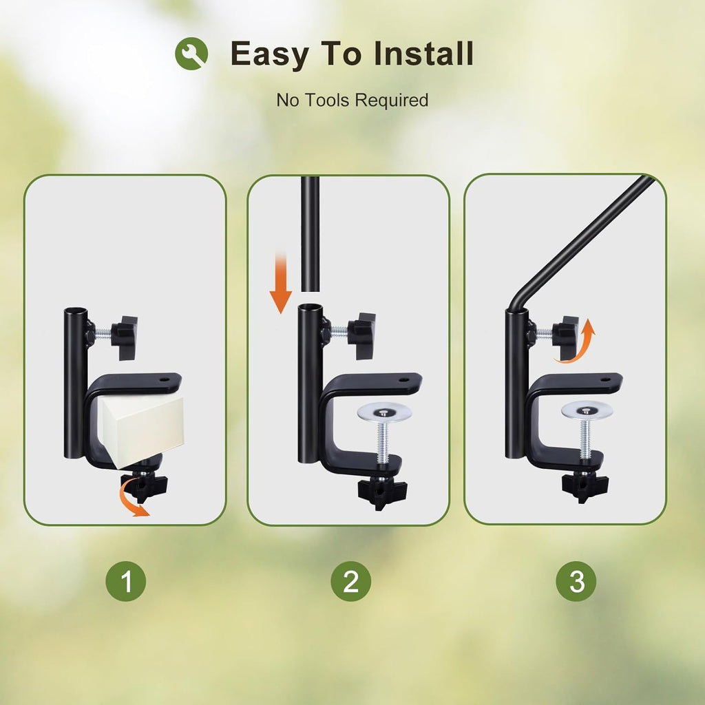 MIXXIDEA Deck Hook Outdoor Hanging Brackets：43 Inches Wall Mounted Hook Plants & Wind Chimes Risk-Free Lanterns Large Wind Chimes Lanterns