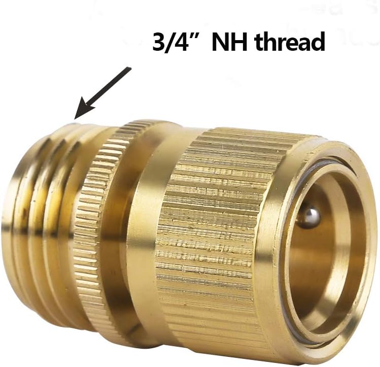Garden Hose Quick Connector Water Hose Qucik Connect Garden Hose Connectors Brass Hose connectors Water Quick Connect Fittings 3/4" Inch GHT Solid Brass 6 Sets(6pcs Male Coupling 6pcs Female Nipple)