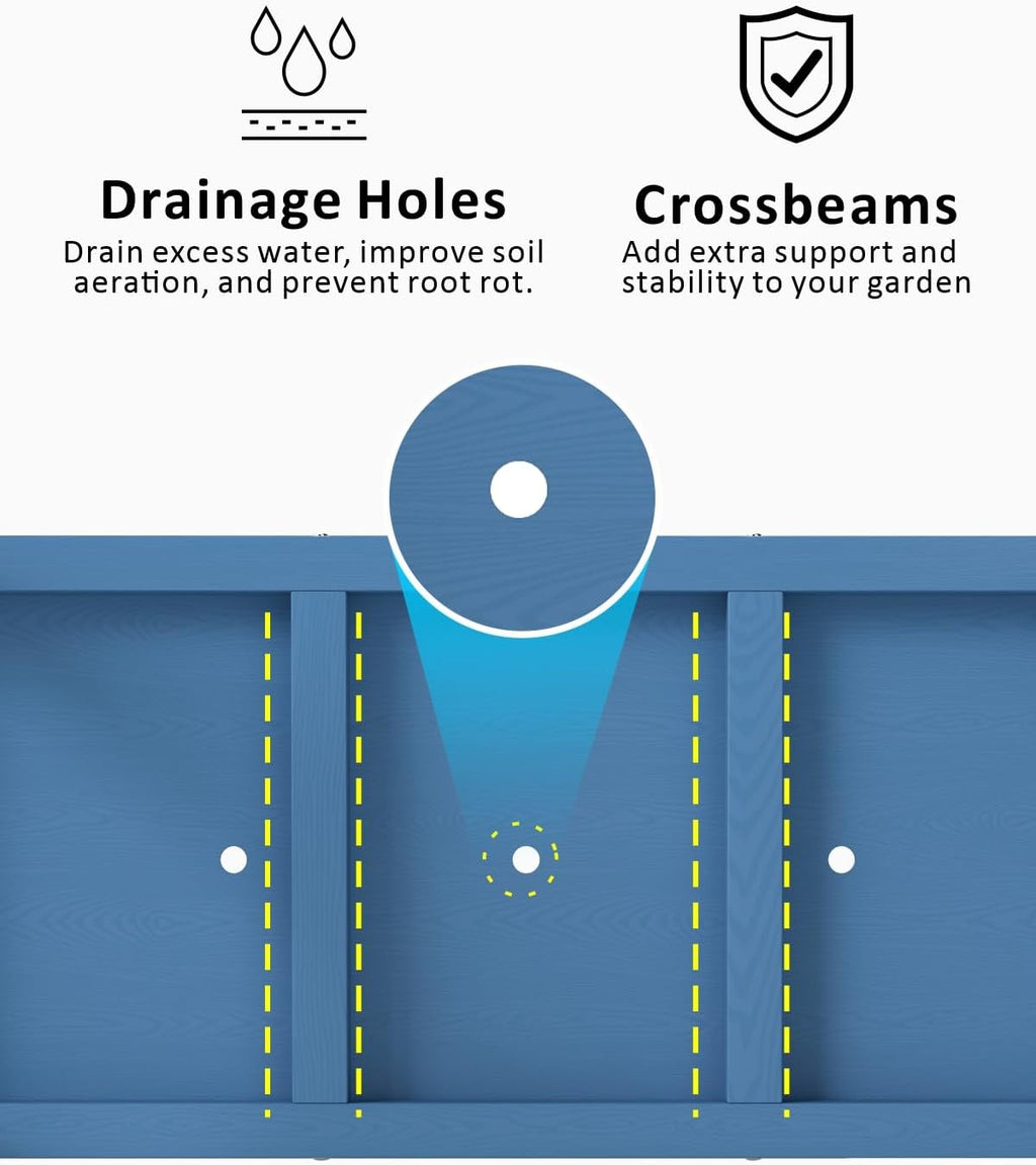 Raised Garden Beds Outdoor with Legs,Outdoor Planter Box，Non-Cracking,Rust Resistantand Rot-Resistant for Vegetable Garden for Backyard, Patio, Balcony Outdoors/Indoors, Navy