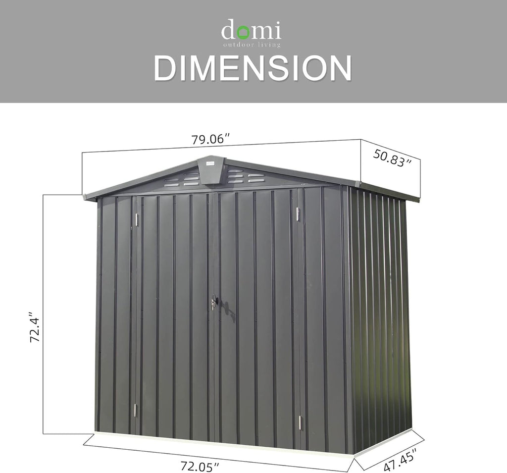 Domi 10’ x 8’ Outdoor Storage Shed, Metal Sheds Tool Storage Gable Roof with Lockable Door & Air Vents, Outdoor Galvanized Steel Sheds for Backyard,Garden,Patio,Lawn