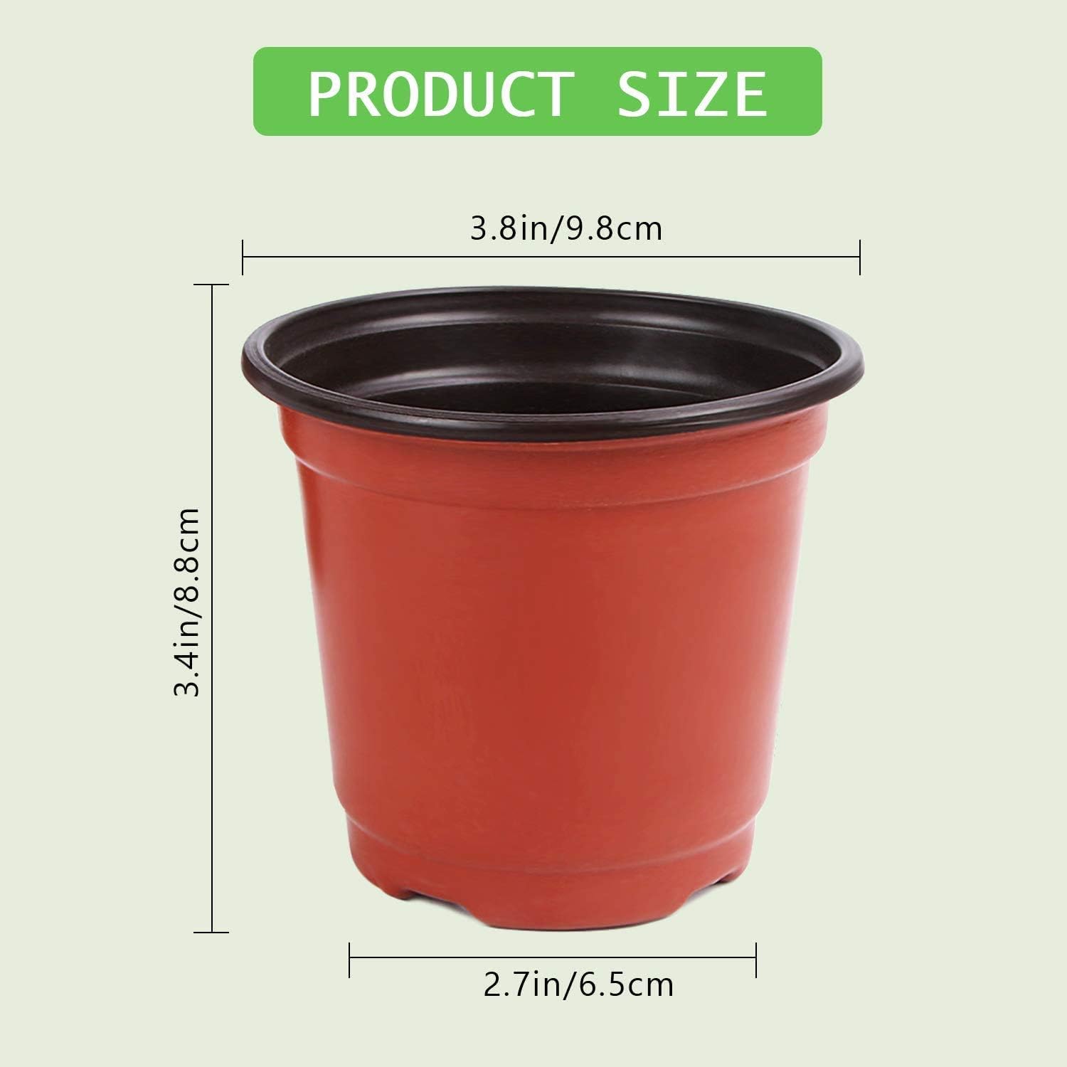 Augshy Plant Pots,40 Pcs 4" Plastic Plant Nursery Seed Starting Pots Nursery Pots for Succulent Seedling Cutting Transplanting