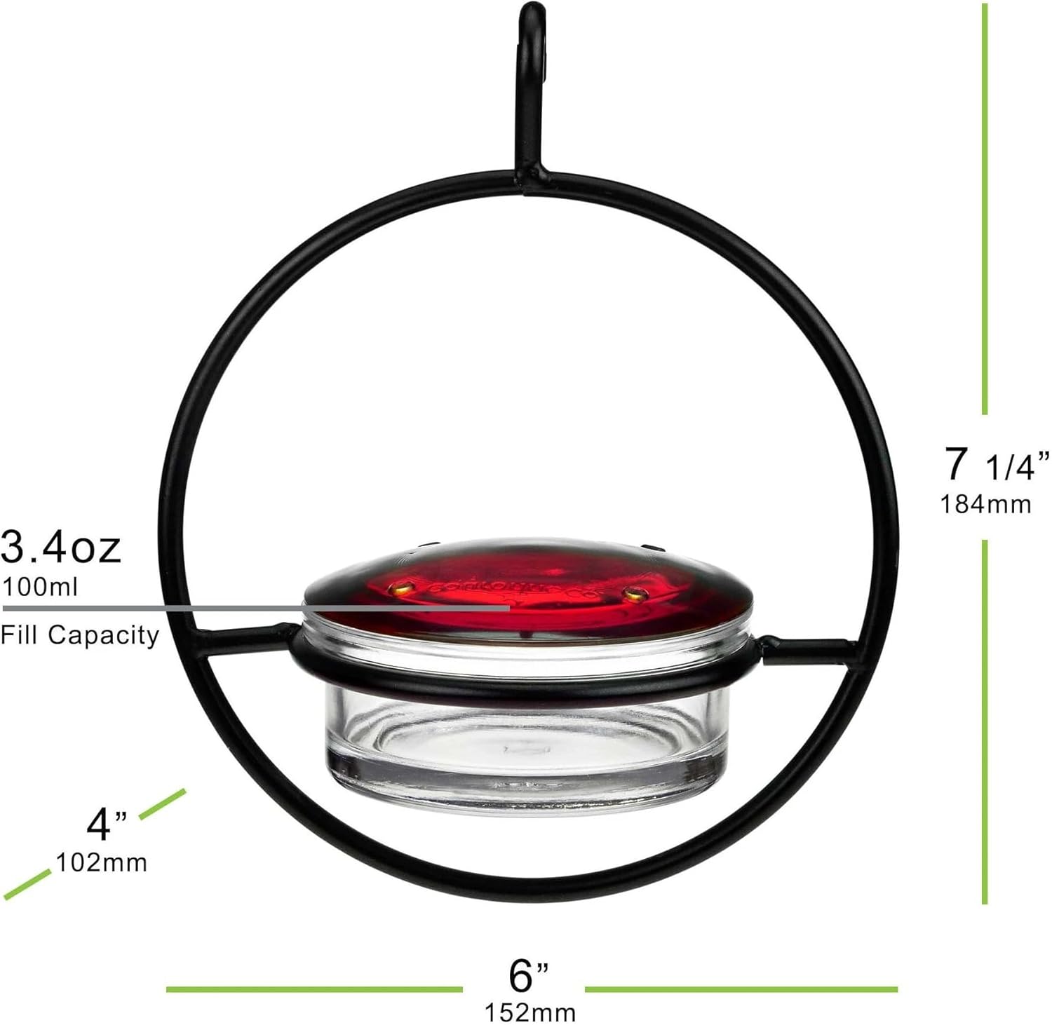 Hummble Slim Hummingbird Feeder, M045-301-3, 3.4 Ounce Capacity, Clear, 3 Piece