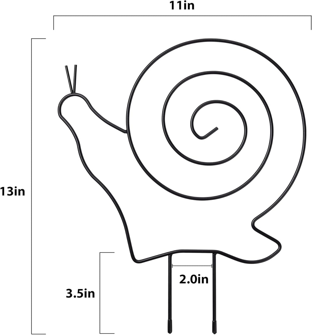2 Pack Plant Trellis Indoor, 11" W x 13" H Small Trellis for Potted Plants, Decorative Trellis for Climbing Plants Indoor, Ideal for Vines on Tabletops, Balconies, Gardens and Lawns, Snail-Shaped