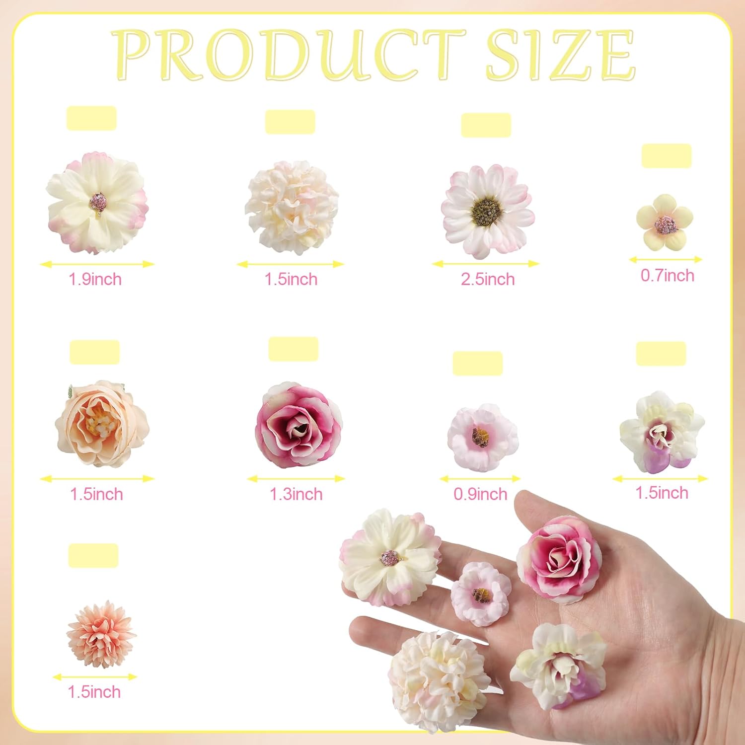 Faux Flower Heads Small Silk Artificial Flower DIY Fake Mini Flowers Rose Daisy Flowers Craft Supplies for Wedding Party Wreath Graduation Season Party Home Decor (125, Multi Color)