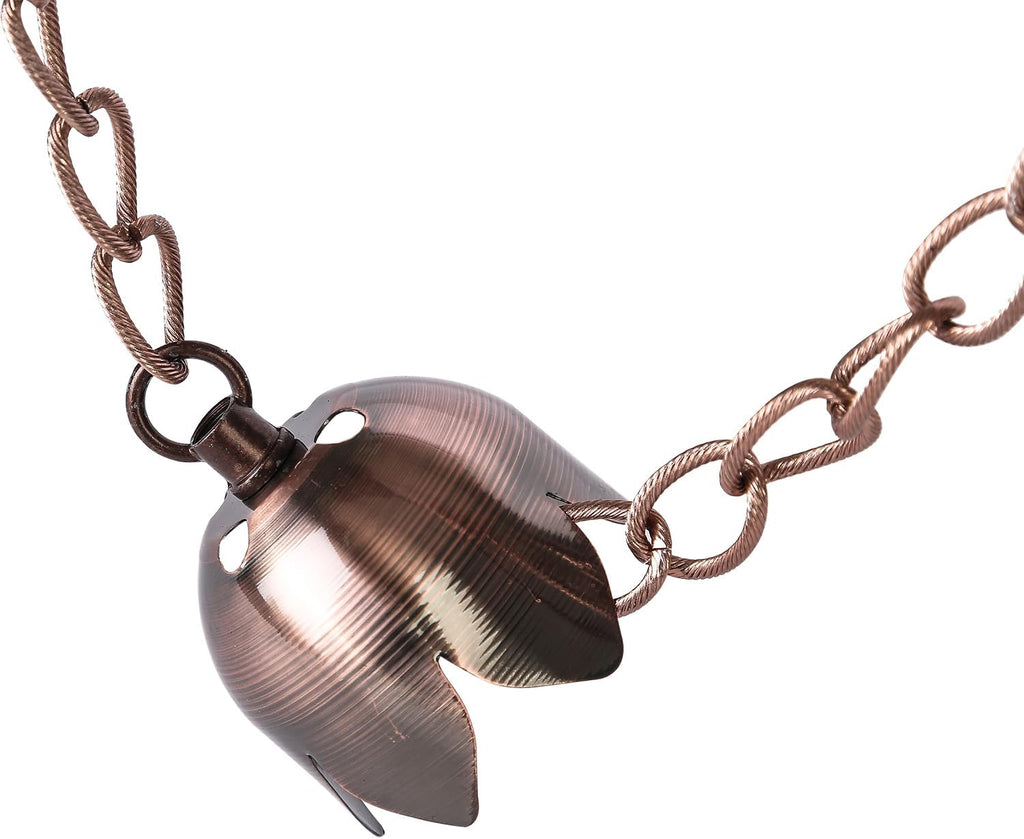 Rain Chain Decoration 6 Ft., Rain Catcher Chain Gutter Metal Downspout 70'' for House Eaves, Garden & Home, Flower Shape Rain Chains