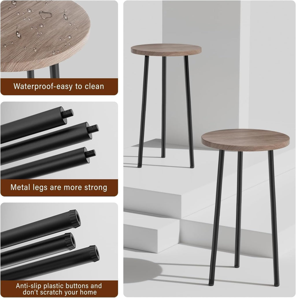 Plant Stand Indoor Outdoor: 20'' Metal Wood Plant Stand Convertible Multi-purpose Plant Table - Flowers Pot Holder for Indoor Outdoor - Mid Century Modern Decor/Home Decor