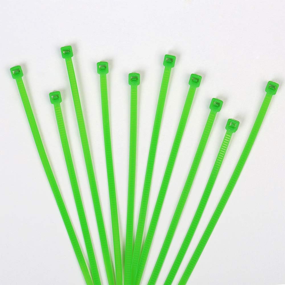 4 Inch Green Zip Ties (100 Pieces) 18lb Strength, Nylon Cable Wire Ties